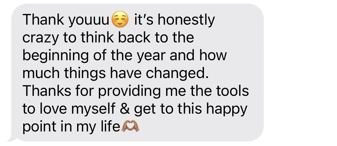 Client message about change and self-love